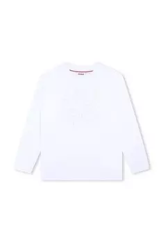 Детская хлопковая рубашка с длинным рукавом Hugo, белый