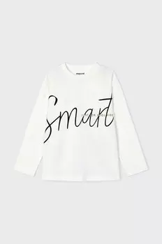 Детская хлопковая рубашка с длинным рукавом Mayoral, бежевый