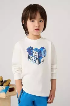 Детская хлопковая рубашка с длинным рукавом Mayoral, бежевый