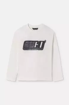 Детская хлопковая рубашка с длинным рукавом Mayoral, бежевый