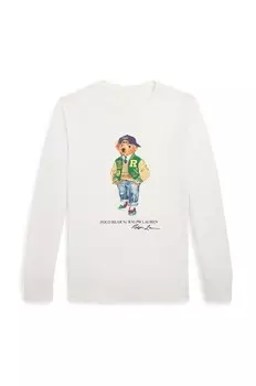Детская хлопковая рубашка с длинным рукавом Polo Ralph Lauren, белый