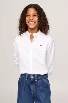 Детская хлопковая рубашка Tommy Hilfiger, белый