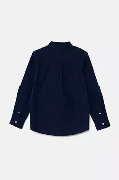Детская хлопковая рубашка United Colors of Benetton, темно-синий