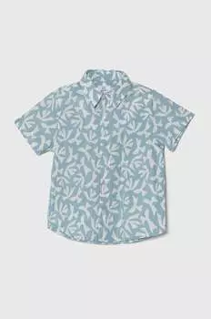 Детская хлопковая рубашка Zippy, бирюзовый