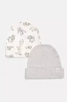 Детская хлопковая шапка, 2 шт. United Colors of Benetton, серый