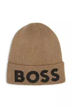 Детская хлопковая шапка Boss, бежевый