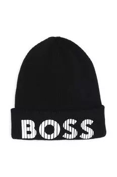 Детская хлопковая шапка Boss, черный