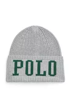 Детская хлопковая шапка Polo Ralph Lauren, серый