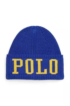 Детская хлопковая шапка Polo Ralph Lauren, синий