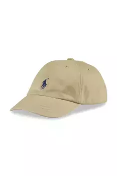 Детская хлопковая шапка с козырьком Polo Ralph Lauren, зеленый