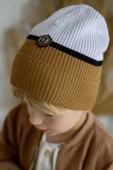 Детская хлопковая шапка SAMBOR Jamiks, коричневый