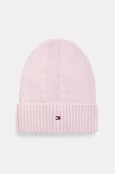 Детская хлопковая шапка Tommy Hilfiger, розовый