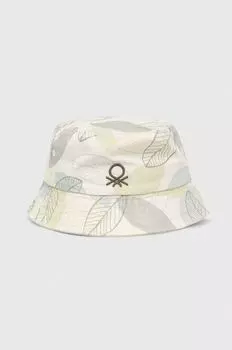 Детская хлопковая шапка United Colors of Benetton, бежевый