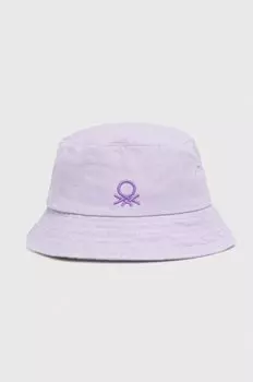 Детская хлопковая шапка United Colors of Benetton, фиолетовый