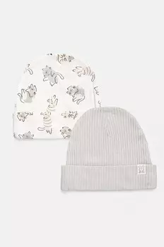 Детская хлопковая шапка United Colors of Benetton, 2 шт, серый