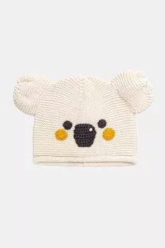 Детская хлопковая шапка United Colors Of Benetton, бежевый