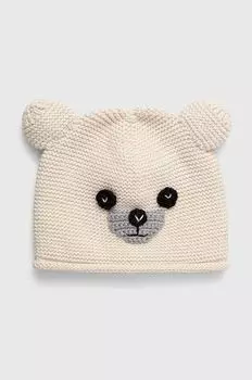 Детская хлопковая шапочка United Colors of Benetton, бежевый