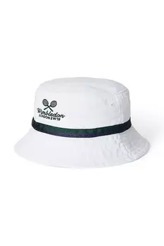 Детская хлопковая шляпа Wimbledon Collection Polo Ralph Lauren, белый