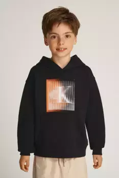 Детская хлопковая толстовка 0 Calvin Klein Jeans, черный