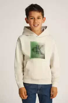 Детская хлопковая толстовка 0 Calvin Klein Jeans, бежевый