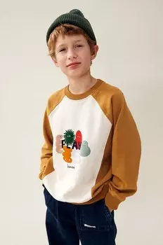 Детская хлопковая толстовка Aude Placement Sweatshirt Liewood, зеленый