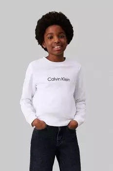 Детская хлопковая толстовка Calvin Klein Jeans, белый