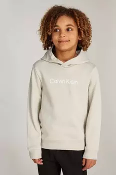 Детская хлопковая толстовка Calvin Klein Jeans, бежевый