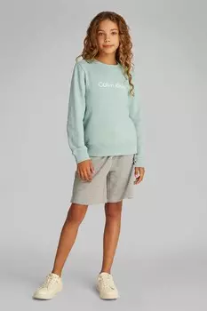 Детская хлопковая толстовка Calvin Klein Jeans, бирюзовый