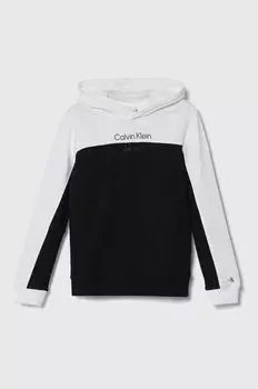 Детская хлопковая толстовка Calvin Klein Jeans, черный