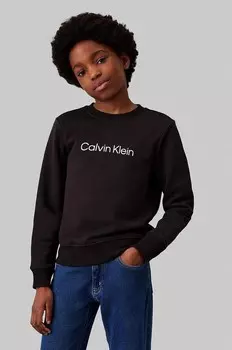 Детская хлопковая толстовка Calvin Klein Jeans, черный