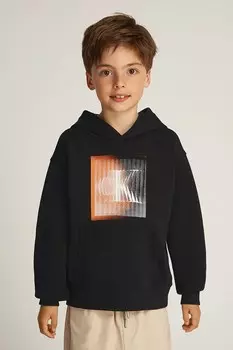 Детская хлопковая толстовка Calvin Klein Jeans, черный