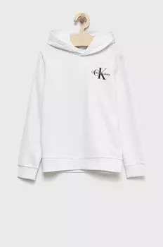 Детская хлопковая толстовка Calvin Klein Jeans IU0IU00266.9BYY, белый