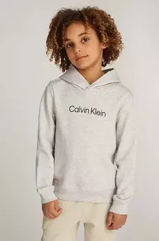 Детская хлопковая толстовка Calvin Klein Jeans, серый