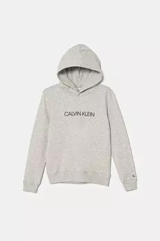 Детская хлопковая толстовка Calvin Klein Jeans, серый