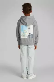 Детская хлопковая толстовка Calvin Klein Jeans, серый