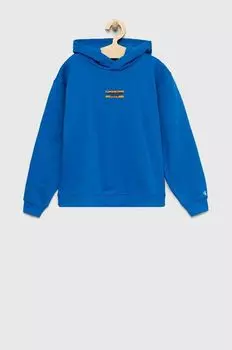 Детская хлопковая толстовка Calvin Klein Jeans, синий