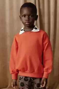 Детская хлопковая толстовка Cats Mini Rodini, оранжевый