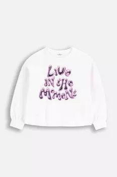 Детская хлопковая толстовка Coccodrillo, белый