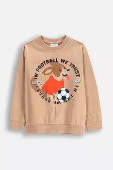 Детская хлопковая толстовка Coccodrillo, бежевый