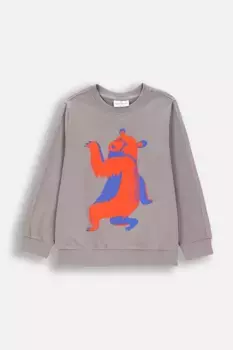 Детская хлопковая толстовка Coccodrillo, серый