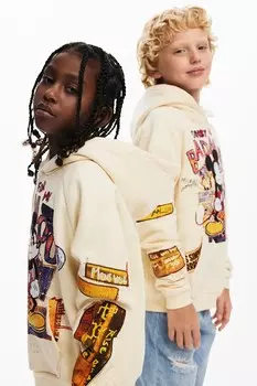 Детская хлопковая толстовка Desigual, бежевый