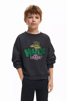 Детская хлопковая толстовка Desigual HULK, зеленый