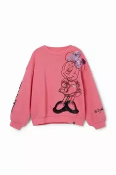 Детская хлопковая толстовка Desigual, розовый