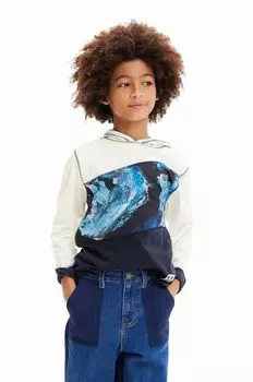 Детская хлопковая толстовка Desigual, синий