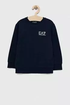 Детская хлопковая толстовка EA7 Emporio Armani, темно-синий