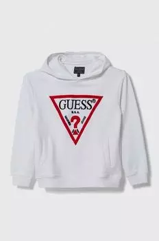 Детская хлопковая толстовка Guess, белый