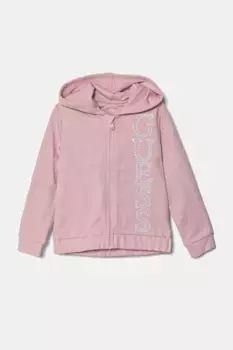 Детская хлопковая толстовка Guess, розовый