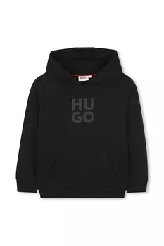 Детская хлопковая толстовка Hugo, черный