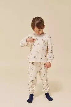 Детская хлопковая толстовка Konges Sljd, бежевый