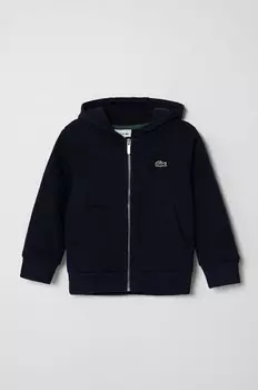 Детская хлопковая толстовка Lacoste, темно-синий